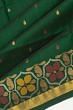 Uppada Silk Jamdani Butta Bottle Green Saree