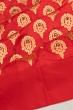 Pure Chanderi Silk Butta Red Saree