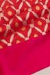 Pure Chanderi Silk Jaal And Butta Burnt Red Saree