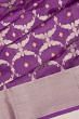 Pure Chanderi Silk Jaal And Butta Violet Saree