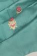 Pure Chanderi Silk Butta Aqua Blue Saree