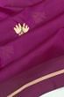 Pure Chanderi Silk Butta Purple Saree