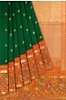 Petit Point X Kanchipuram Silk Butta Dark Green Saree