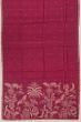 Tussar Embroidery Butta Purple Saree With Scallop Border