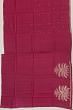 Tussar Embroidery Butta Purple Saree With Scallop Border