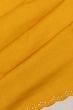 Tussar Plain Yellow Saree With Embroidery