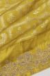 Kanchipuram Silk Tissue Checks And Butta Gold Saree With Zardosi Border