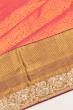 Kanchipuram Silk Brocade Pink Saree With Zardosi Work Border