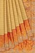 Kanchipuram Silk Tissue Brocade Gold Saree With Zardosi Work