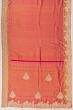 Kanchipuram Silk Brocade Pink Saree With Zardosi Work Border