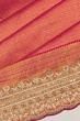 Kanchipuram Silk Brocade Pink Saree With Zardosi Work Border