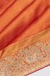 Kanchipuram Silk Brocade Red Saree With Zardosi Work Border