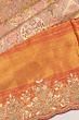 Kanchipuram Silk Tissue Brocade Gold Saree With Zardosi Work Scallop Border