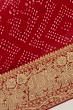 Banarasi Georgette Bandhani Red Saree With Zardosi Work Border