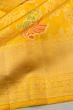 Kanchipuram Silk Meenakari Jaal Yellow Saree With Radha Krishna Motifs