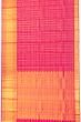 Classic Kanchipuram Silk Kattam Checks And Butta Rani Pink Saree