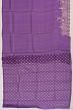 Organza Plain Violet Saree With Embroidery Scallop Border