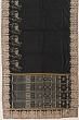 Pochampally Silk Ikat And Pichwai Black Saree With Embroidery Border And Pallu