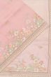 Organza Embroidery Butta Baby Pink Saree