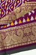 Kanchipuram Silk Ikat And Brocade Purple Saree With Patola Inspired Narikunjar Border