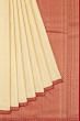 Kanchipuram Silk Brocade Cream Saree