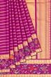 Petit Point X Kanchipuram Silk Horizontal Lines Purple Saree