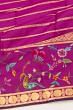 Petit Point X Kanchipuram Silk Horizontal Lines Purple Saree