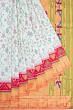 Pochampally Silk Ikat With Attached Paithani Border Navaratna Bhat White Saree