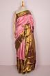 Kanchipuram Silk Criss Cross Checks And Butta Pink Saree