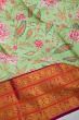 Kanchipuram Silk Floral Printed Mint Green Saree