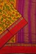 Kanchipuram Silk Kalamakari Hand Painted Yellow Saree