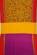 Kanchipuram Silk Kalamakari Hand Painted Yellow Saree