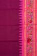 Petit Point Kanchipuram Silk Plain Purple Saree