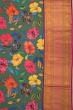 Kanchipuram Silk Floral Printed Green Saree