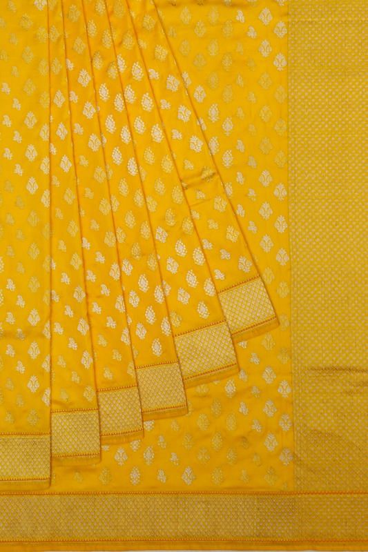 Banarasi Silk Kadwa Butta Yellow Saree