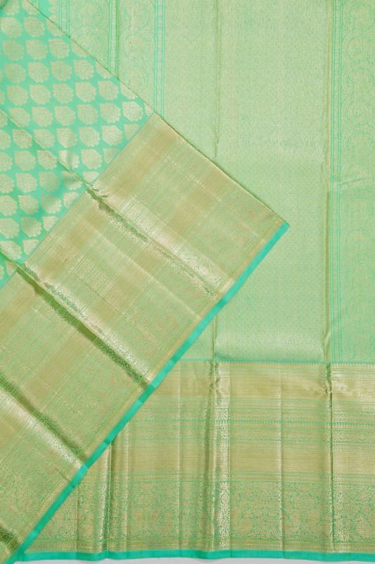 Kanchipuram Silk Brocade Sea Green Saree