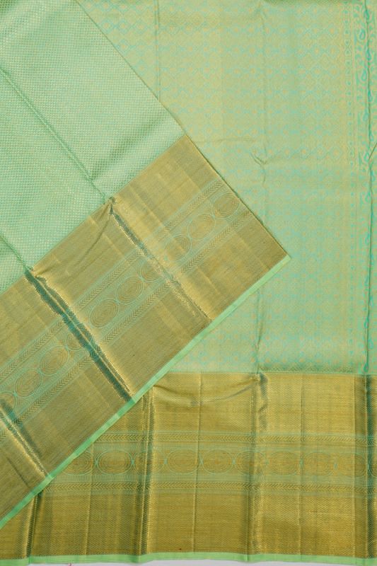 Kanchipuram Silk Brocade Sea Green Saree