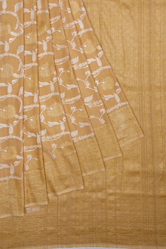 Banarasi Tussar All Over Jaal Beige Saree