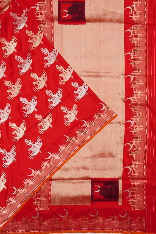 Banarasi Silk Butta Red Saree