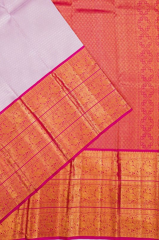 Kanchipuram Silk Brocade Lavender Saree