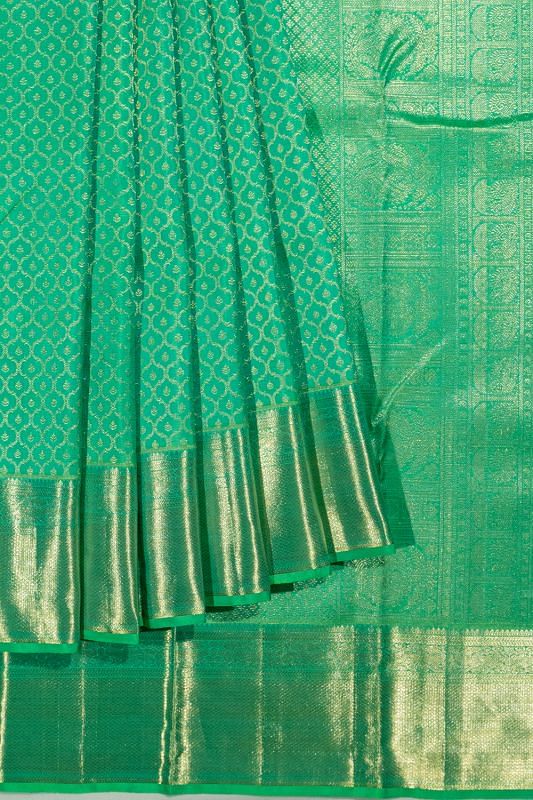 Kanchipuram Silk Brocade Sea Green Saree