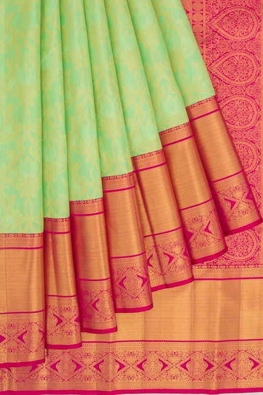Kanchipuram Silk Jaal Green Saree