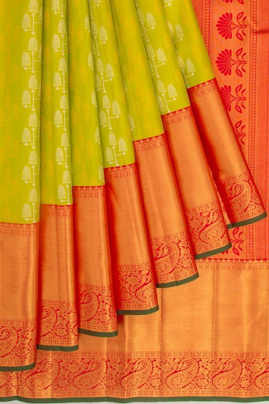 Kanchipuram Silk Brocade Green Saree