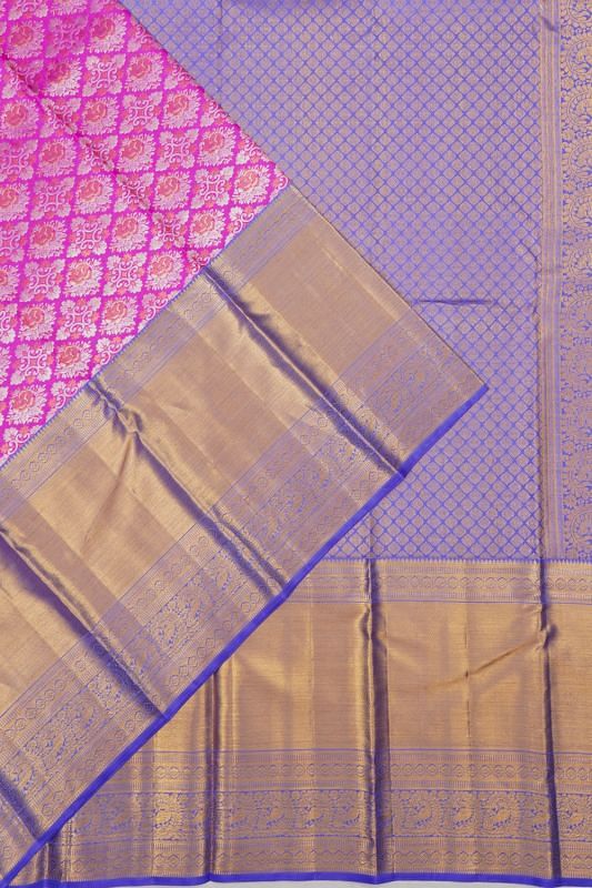 Kanchipuram Silk Brocade Pink Saree