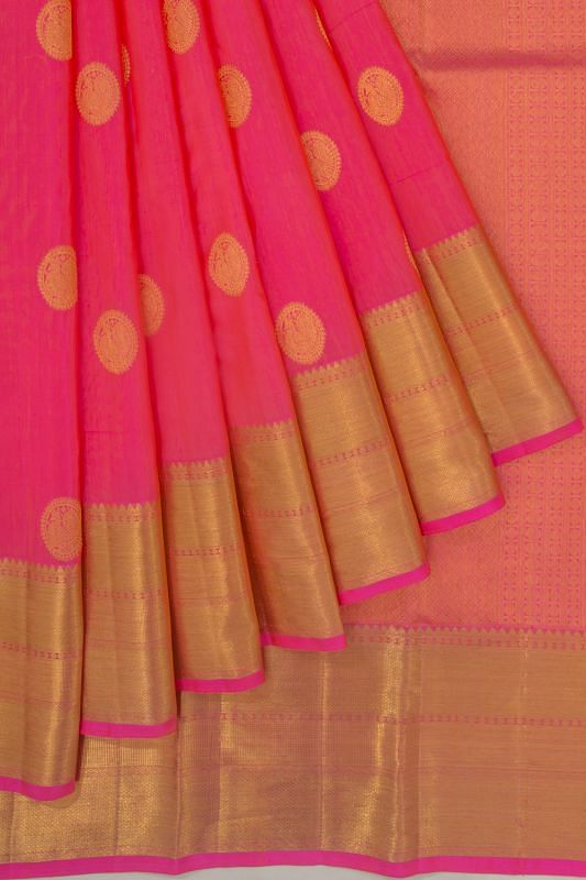 Kanchipuram Silk Butta Pink Saree