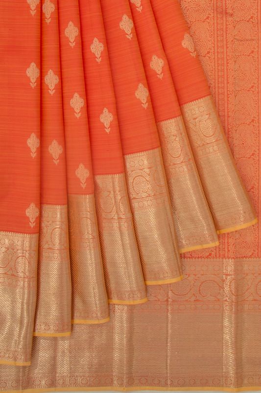 Taranga Kanchi Silk Butta Orange Saree