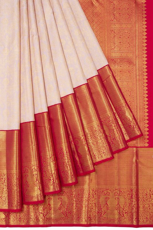 Kanchipuram Silk Tissue Brocade Baby Pink Saree