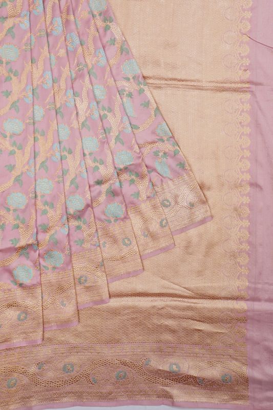 Banarasi Silk Jaal Lavender Saree