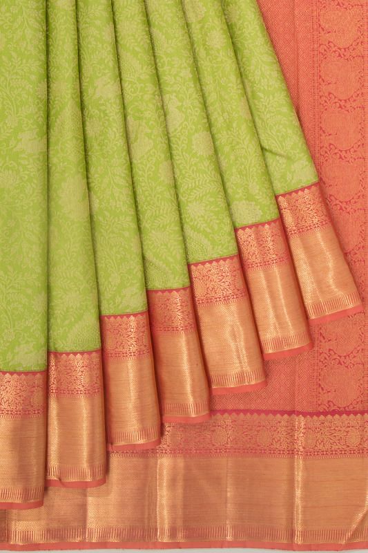 Kanchipuram Silk Brocade Green Saree