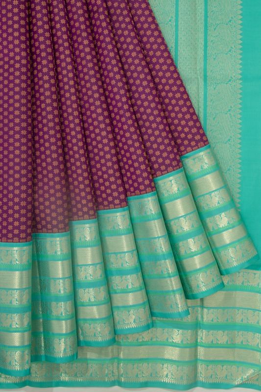 Kanchipuram Silk Brocade Purple Saree